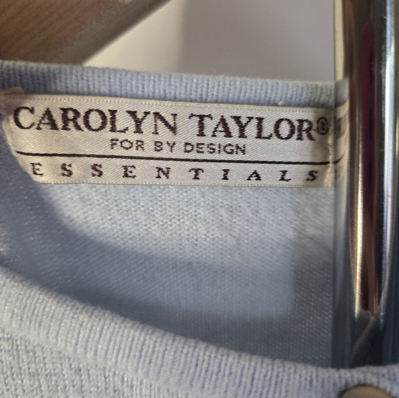 Carolyn Taylor Light Blue Button Down Cardigan Sweater | Size Large - Picture 3 of 5
